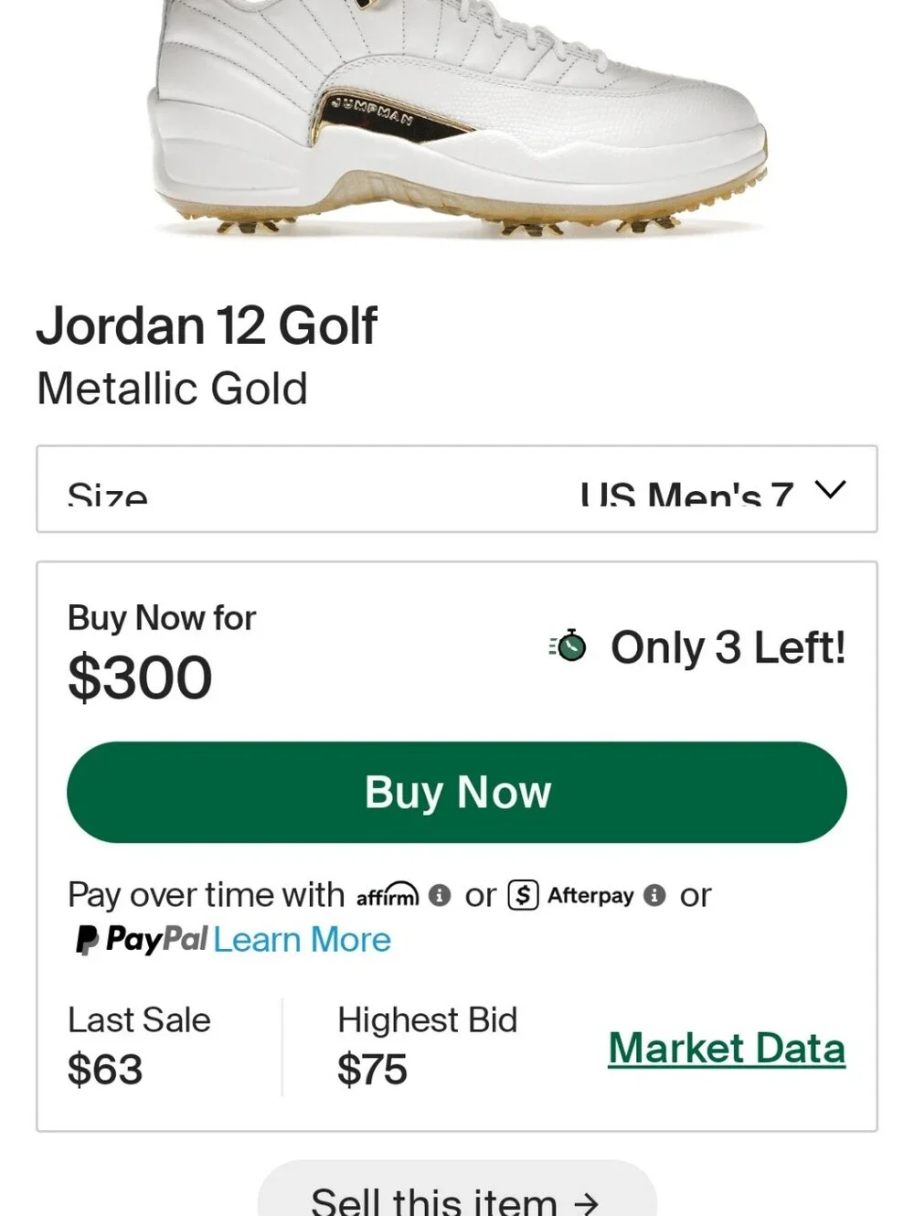 Jordan 12 Golf